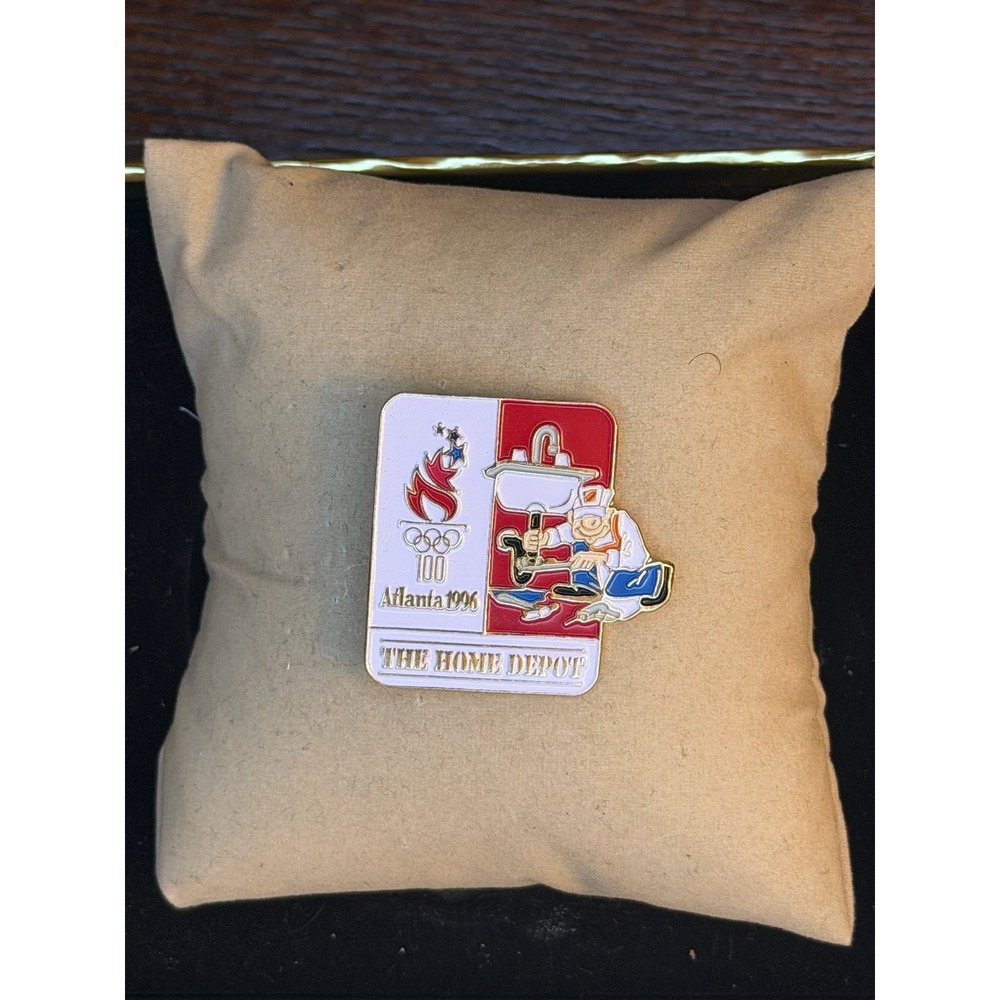 Vintage Atlanta 1996 Olympic Games The Home Depot Plumber Enamel Pin Collectible